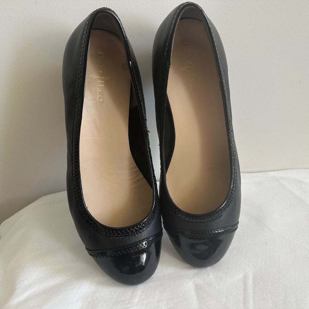 Cole Haan Black Leather Wedge Pumps  Size 6.5 B